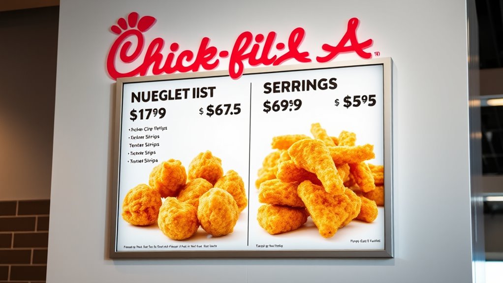 chicken nuggets and strips prices