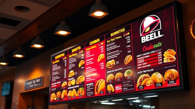 fast food menu prices