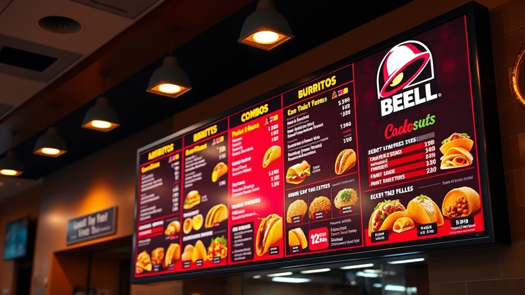 fast food menu prices