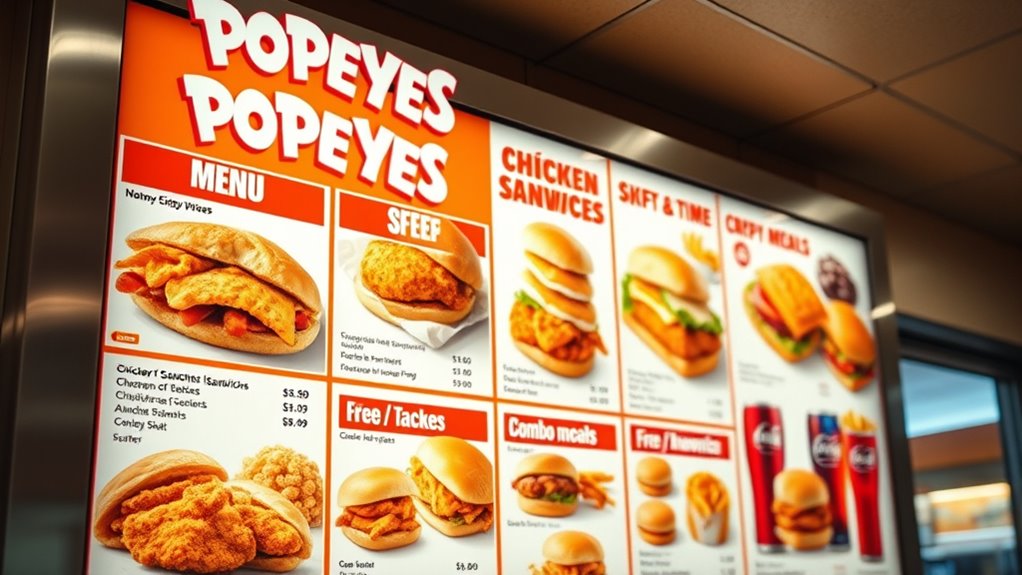 popeyes sandwich prices and options