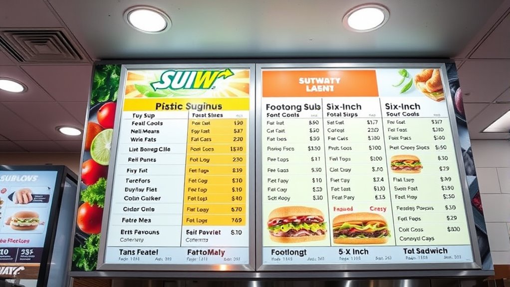 subway sandwich prices vary